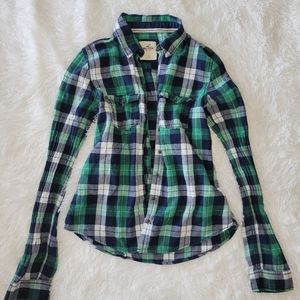 Vintage Y2k green Hollister flannel size small